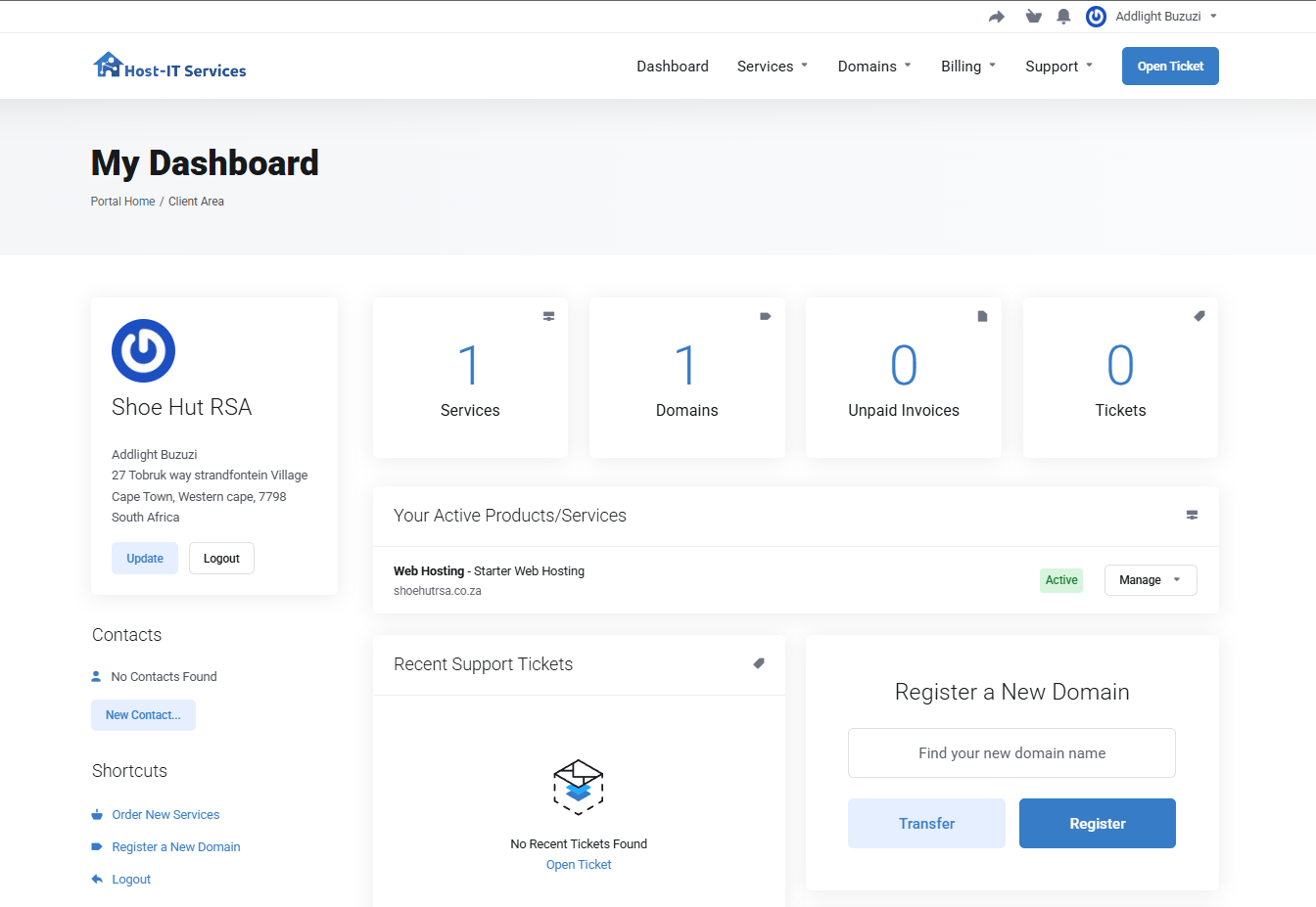 Web Hosting, Domain Names, WordPress & More - Super easy control panel to manage all your services
